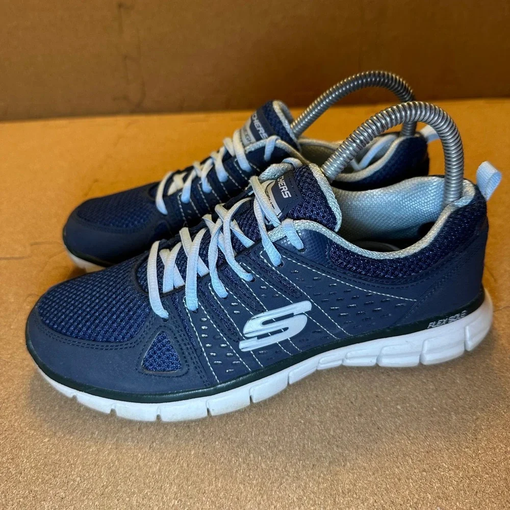 Skechers Synergy Elite Status Navy Blue Sneakers 11963 Womens Size 6.5
